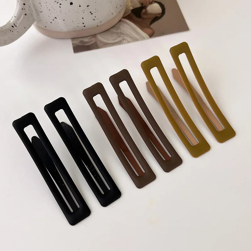 6Pcs/set Simple Colorful Frosted Hair Clip BB Clip for Women Girls Sweet Hairpin Bangs Side Clip Barrettes