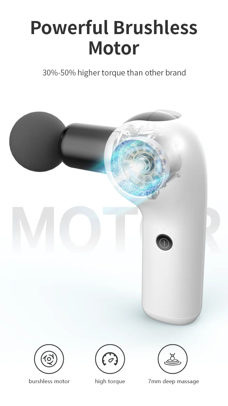 Beoka Professional Massage Gun - Mini Deep Tissue Percussion Massager with 4 Heads, Electric Muscle Vibrating Therapy