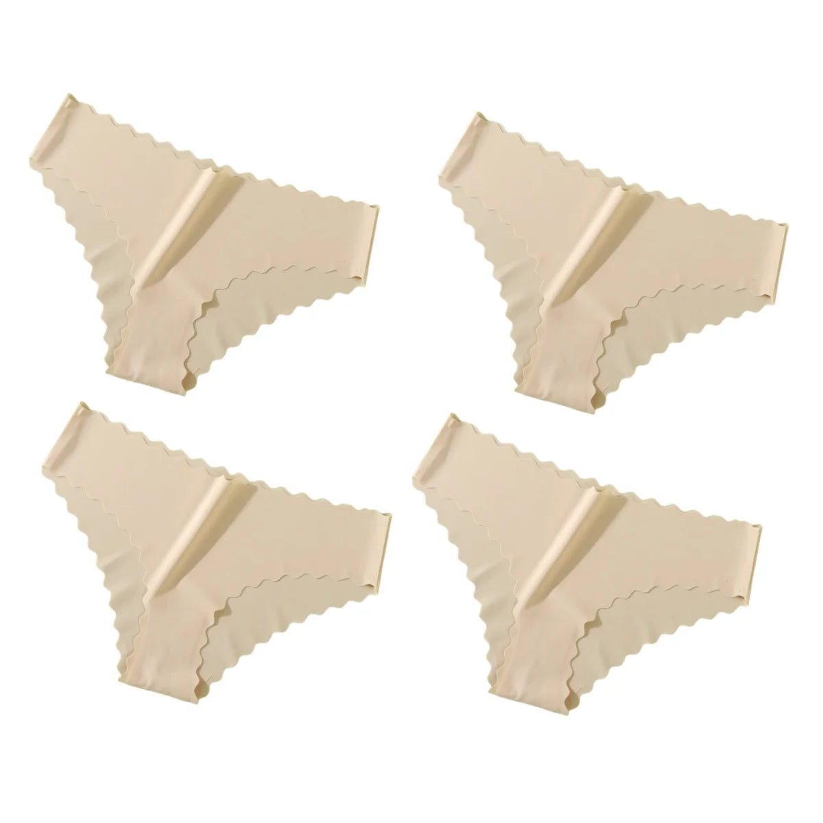 4Pcs/Set Classic Panties Women Low Rise Briefs Female Underpants Solid Color Underwear Ice Silk Panties Sexy Lingerie XS-XL