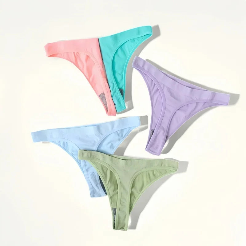 3Pcs/Set Seamless G-string Women Panties Sexy Thongs High Waist Underwear Female Underpants Sports Solid Bottom Sexy Lingerie