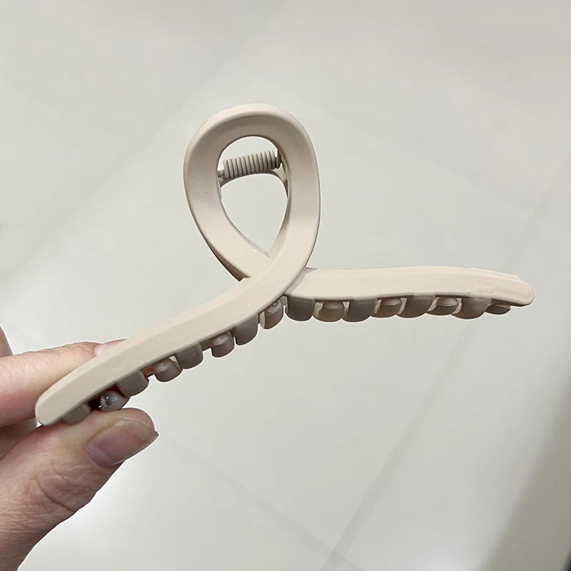 High Women Hair Claw Clips Korea Coffee Beige Acrylic Large Hair Claw Hairpin Geometric Barrettes Crab Girl Headwear Hair Accessories