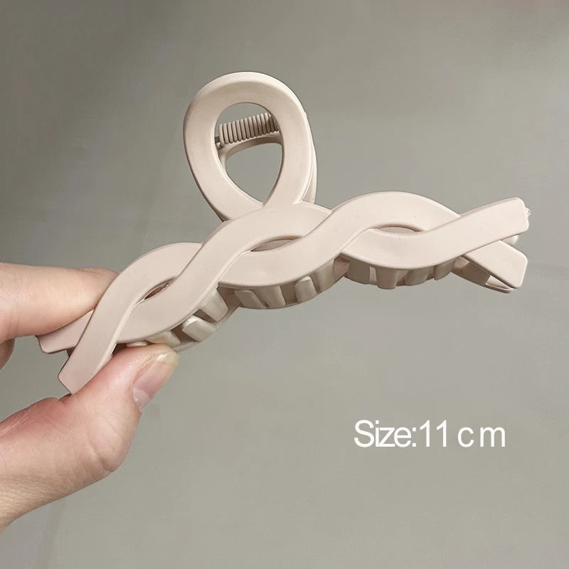 High Women Hair Claw Clips Korea Coffee Beige Acrylic Large Hair Claw Hairpin Geometric Barrettes Crab Girl Headwear Hair Accessories
