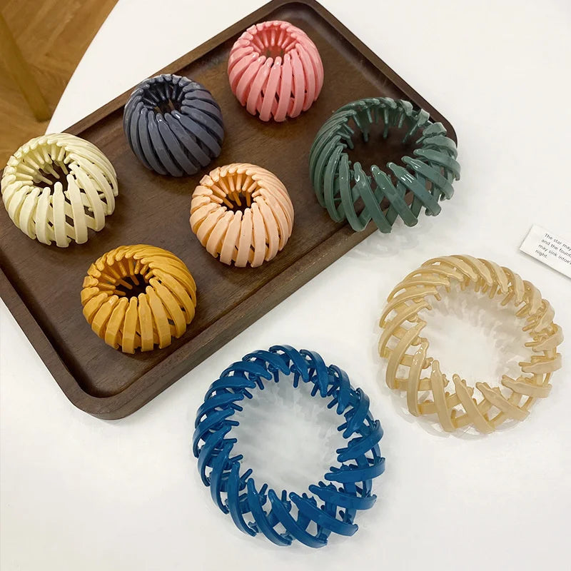 Fashion Women Bun Hair Claw Horsetail Buckle Hair Clip Bird Nest Expanding Hair Accessories Female Ponytail Hair Accessories