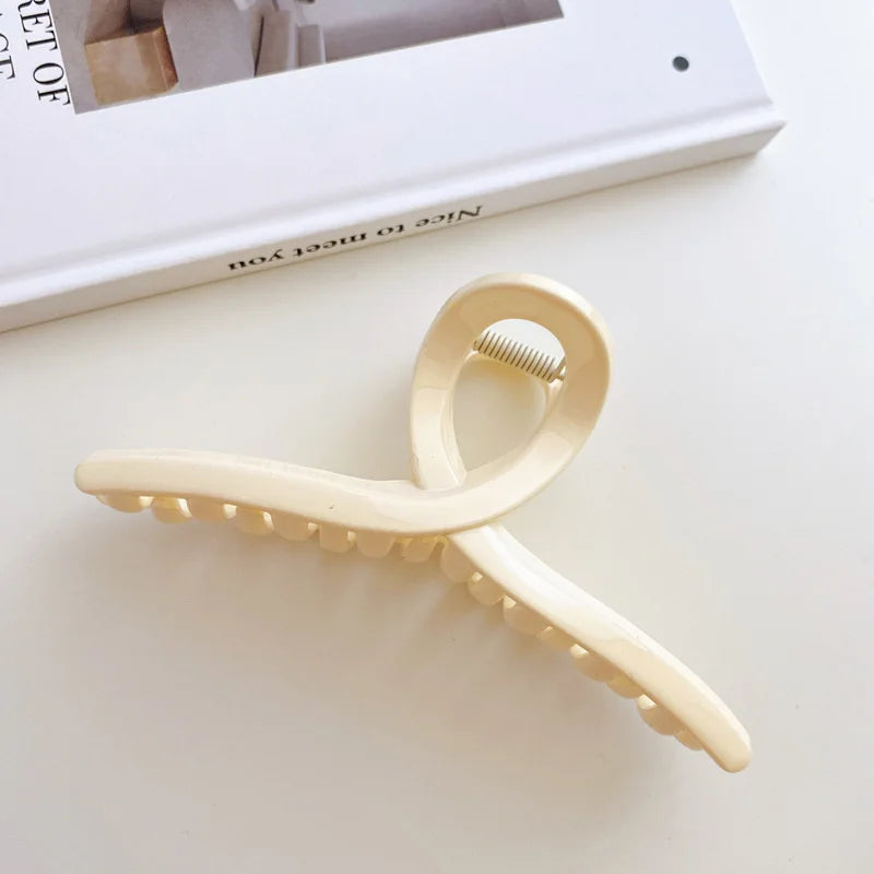 High Women Hair Claw Clips Korea Coffee Beige Acrylic Large Hair Claw Hairpin Geometric Barrettes Crab Girl Headwear Hair Accessories