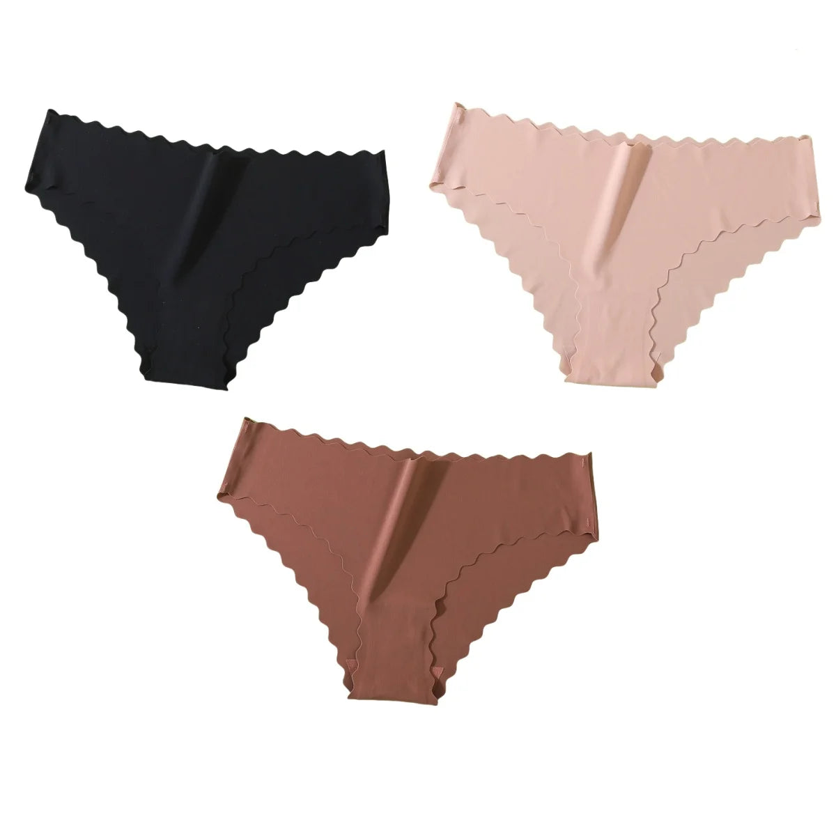 3Pcs/Set Ice Silk Panties Women Low Rise Briefs Female Underpants Glossy Invisible Underwear Sexy Lingerie XS-XL Bottoms Panties