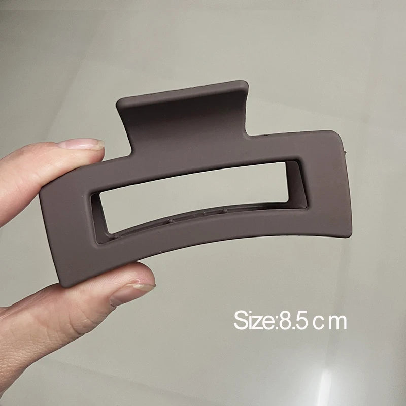 High Women Hair Claw Clips Korea Coffee Beige Acrylic Large Hair Claw Hairpin Geometric Barrettes Crab Girl Headwear Hair Accessories