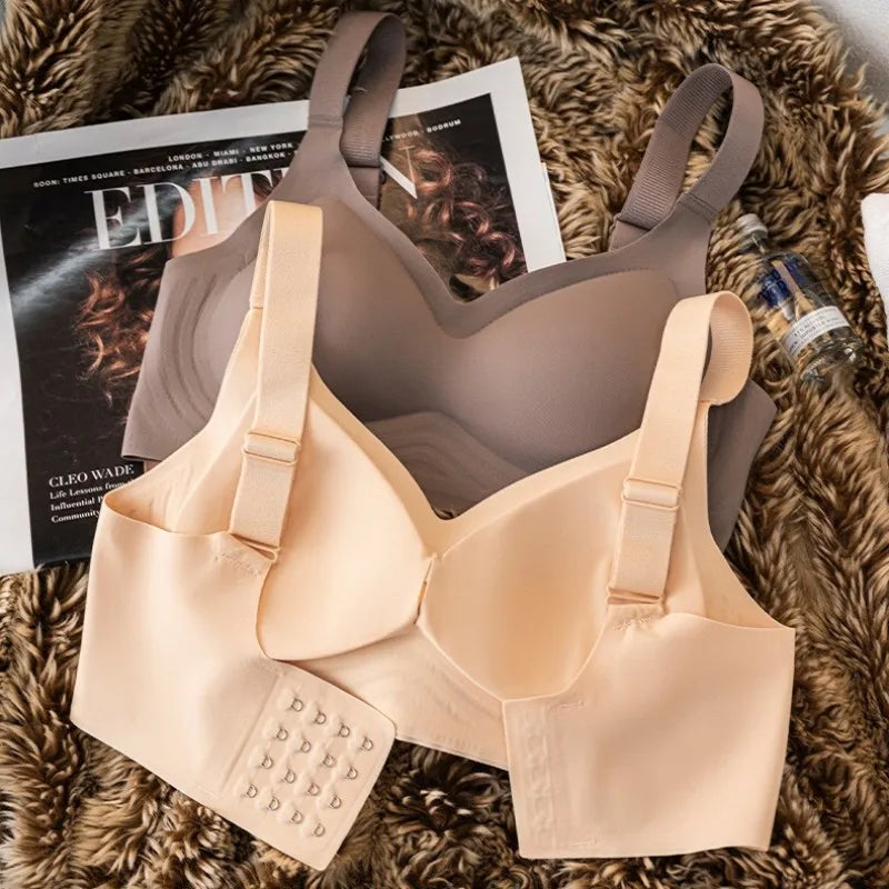 Push-Up Seamless Bra For Women Comfort Padded Bra Non-wire Underwear Adjust Wide Straps Sexy Lingerie Female Intimates M-3XL