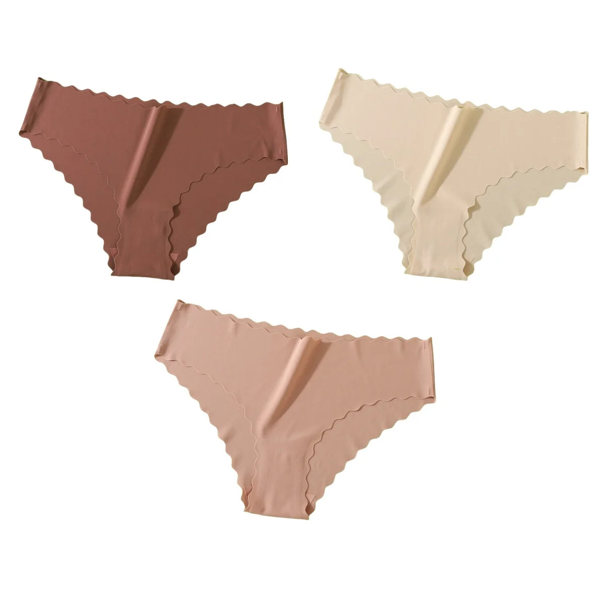3Pcs/Set Ice Silk Panties Women Low Rise Briefs Female Underpants Glossy Invisible Underwear Sexy Lingerie XS-XL Bottoms Panties