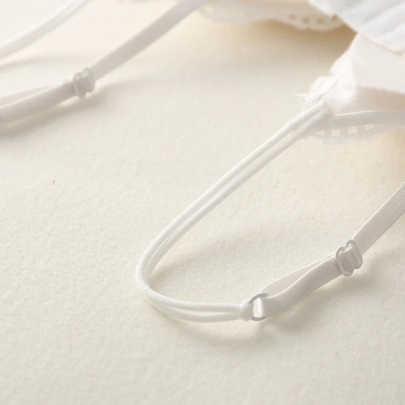 Lace Transparent Bra Women Non-wire Bralette Small Cup Push Up Bras Sexy Backless Lingerie French Underwear Padded Brassiere