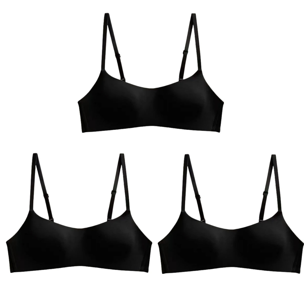 3Pcs/Lot Non-wire Push Up Bras For Women Seamless Underwear Female Sexy Lingerie 1/2 Cup Non-detachable Brassieres