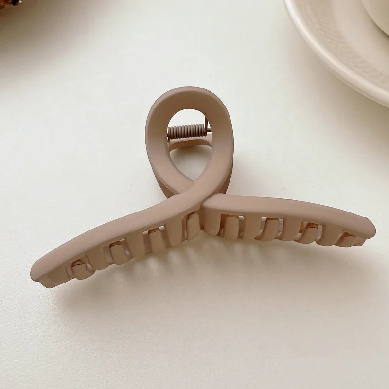 High Women Hair Claw Clips Korea Coffee Beige Acrylic Large Hair Claw Hairpin Geometric Barrettes Crab Girl Headwear Hair Accessories