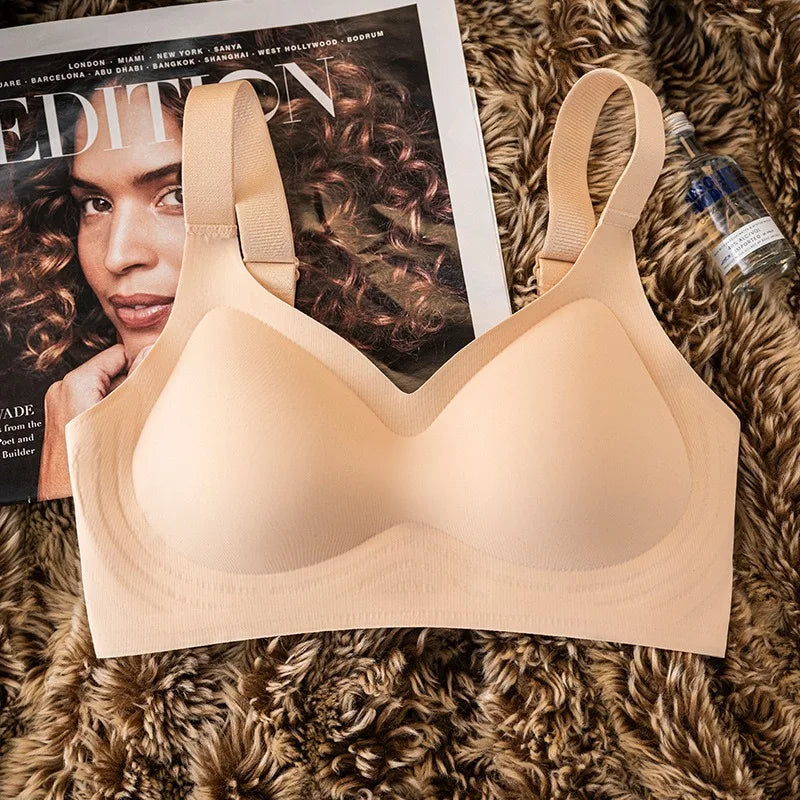 Push-Up Seamless Bra For Women Comfort Padded Bra Non-wire Underwear Adjust Wide Straps Sexy Lingerie Female Intimates M-3XL