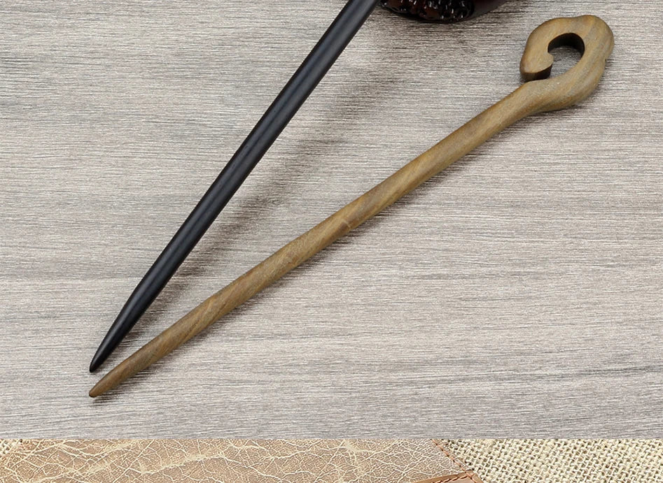 Style Retro Sandalwood Hair Clip Hairpin Chinese Ancient Carved Wooden Chopstick Hair Stick Cosplay Party Headwear Accessories