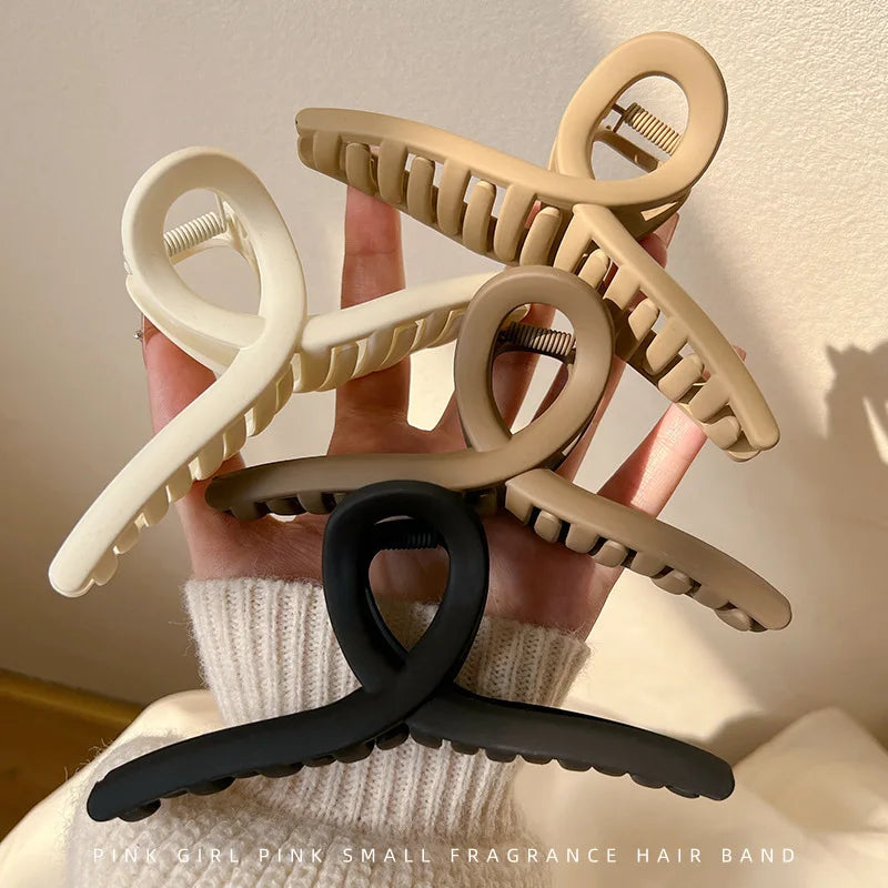 4Pcs Women Cross Matte Hair Claw Clips Hairpin 2025 Fashion Elegant Hairgrips Large Clamps Crab Girls Korean Hair Accessories