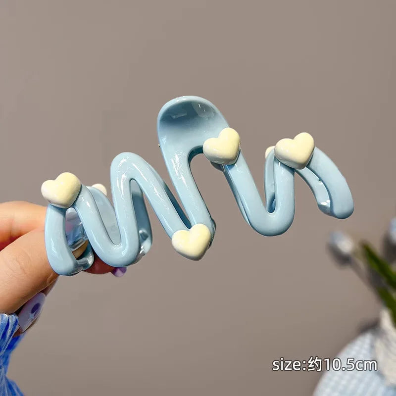 Korean Hawaiian Flower Crab Hair Clips Female Fashion Plastic Shark Hair Claw Hairpin Barrettes For Girls Beach Hair Accessories