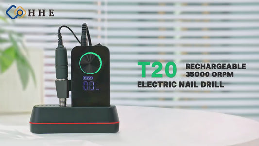 Portable 35000RPM Rechargeable Nail Drill Cordless Base with Brushless Motor and Bits for Acrylic & Gel Polish Removal