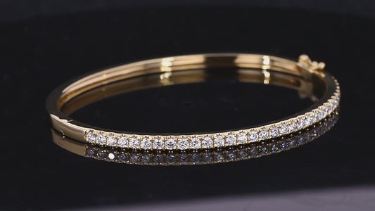 MomentWill 14k Yellow Gold Cuff Bracelet DEF Moissanite Vvs Diamond Jewelry  Bracelets for Women
