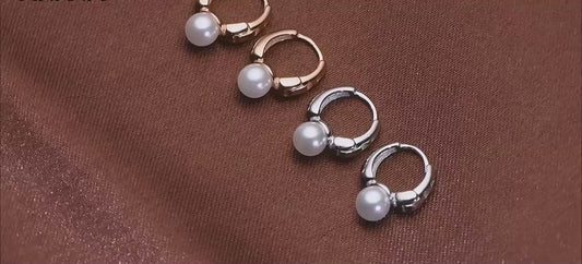 Best Selling 925 Sterling Silver Bezel Setting 6-6.5mm Shell Pearl Clip Earrings for Women Trendy Fashion Accessory