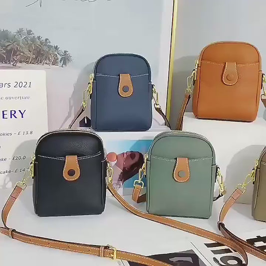 Genuine Leather Shoulder Bag Female Mobile Phone Bag  Ladies Mini Leisure Pack Fashion Real Leather Purse
