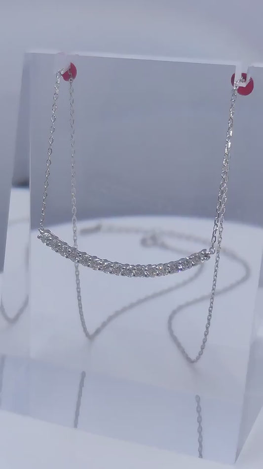 GRA  Diamond Moissanite Jewelry Hip Hop Shiny Band Tennis Smile Shape Necklace 925 Sterling Silver for Women
