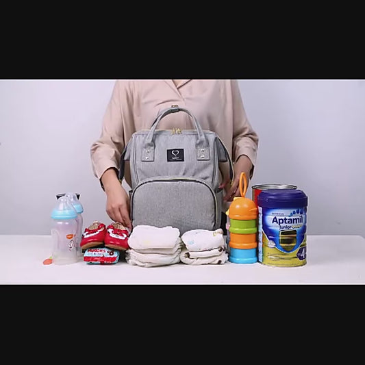 Waterproof Fabric Baby Nappy Diaper Bag Backpack for Mommy Mummy Mom Mother with Large Capacity Travelling