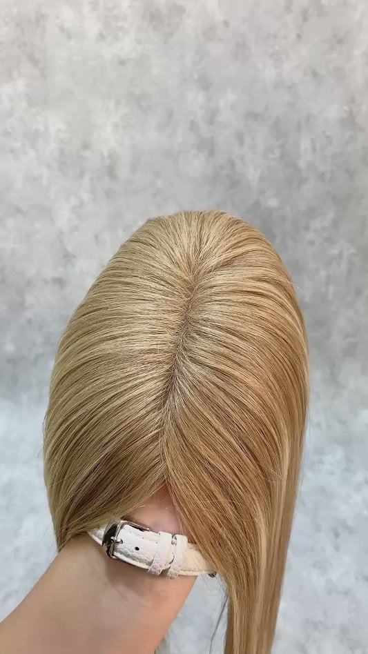 Toppers Human Hair Mono Top High Quality Topper European Human Hair for White Women