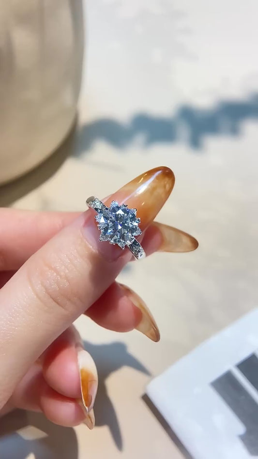Luxury Jewelry Big Solitaire 8mm Diamond Moissanite Gemstone Engagement  Rings 925 Sterling Silver for Women Wedding