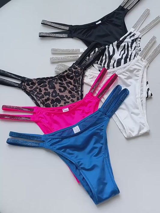Ice Silk Thongs Women's Panties Luxury Bikini G-String Underwear Low Waist Briefs Female Underpant Pantys Sexy Lingerie